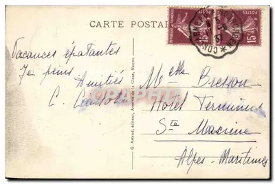 Morgat — Widok na port i Jelée — G. Armand, wydawca, Nantes — Rewers