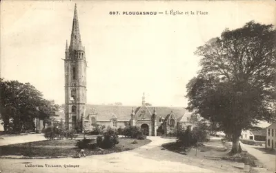 Plougasnou — A Igreja e a Praça — Coleção Villard, Quimper
