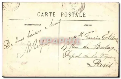 Quimper — Oude Huizen van de Rue Kéréon — Collectie Villard, Quimper — Achterkant