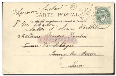 Pont-à-Mousson — Igreja e Ruínas de Mousson — La Lorraine Illustrée, Papeterie Nouvelle, editor — Verso