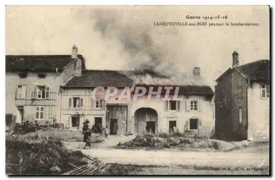 Lanoueuville-aux-Bois — bombardeio durante a Guerra 1914-16 — Editor P. R., Fl. de l'Église, n° 45