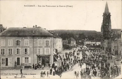 Baccarat - Rue des Ponts antes da Guerra (Oeste) — Grand Dépôt dos Cristais - Pl. Nicolas, editor