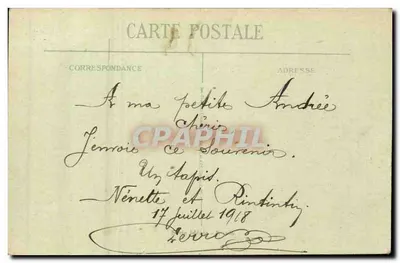 Um cumprimento da Lorena — cartão postal decorativo com flores e pássaro — editor desconhecido — Verso