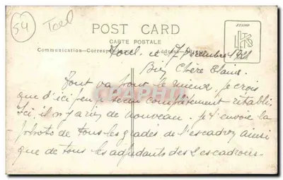 Groupe d'officiers de l'escadron — Tocel — éditeur inconnu, n°54 — Verso