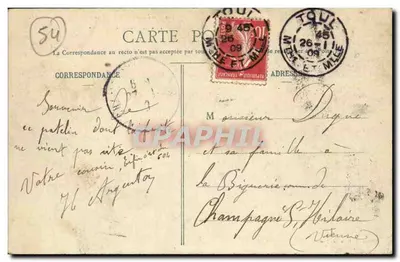 Toul - As Lavadeiras — La Lorraine Illustrée, Edição M. Bernard, Toul — Verso