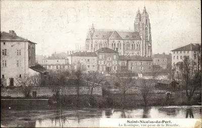 Saint-Nicolas-du-Port — A Basílica vista da Meurthe — editor L. Duryaule, sr.