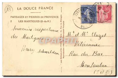 Les Martigues — Porto com reflexos — Edições d'Art YVON, n°2 — Verso