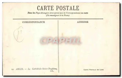 Arles — A Catedral São Profeta — Carte Postale de Luxe — Verso