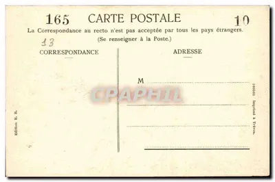 Marsella - El muelle de la Fraternidad — Edición E. B. n°165 — Reverso