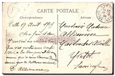 Bilhete postal antigo na Provência Mulheres Traje provencal (traje folclórico) — Verso