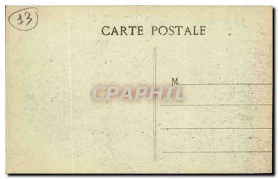 MARSEILLE - Pałac Longchamp — widok budynku i fontanny — Rewers