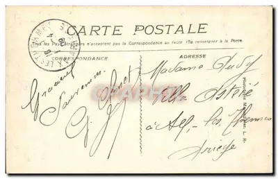 Marseille - Plac Castellane — Centralny obelisk, tramwaje i budynki — wydawca nieznany, nr 27 — Rewers