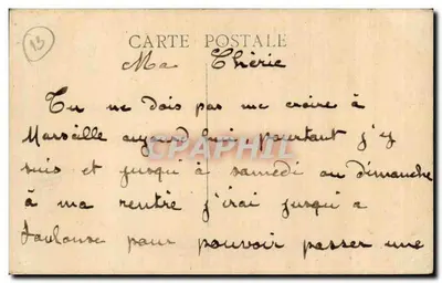 Marseille — La Cannebière — uitgever onbekend — Achterkant