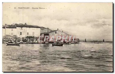 Martigues - Bairro Brescon — view do porto com barcos — Graphil