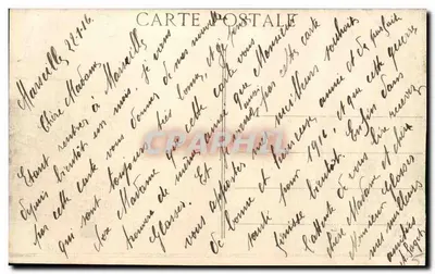 Marselha - Rue Cannebière — vista animada com trem n°708 — editor Pinçot & Cie — Verso