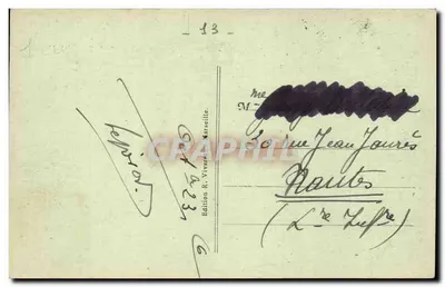 Marseille — De Poort van Aix — R. V. — Uitgave R. Vivares, n°118 — Achterkant