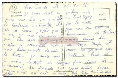 Vista da rue de la République em Marselha — Grand Café Glacier e editor LABO PHOTO SUDES, 96, rue de l'Évêché — Verso