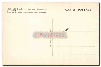 Les Baux — Widok na Bastiony i Katedrę, Krzyż Ravelins (poniżej, droga rzymska) — Rewers