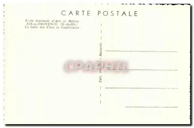 Aix-en-Provence — Sala das Festas e Conferências — Escola Nacional de Artes e Ofícios — Verso