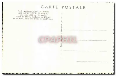 Escuela Nacional de Artes y Oficios — Aix-en-Provence (B.du-Rh.) — Ed. Bézault - Marsella — Reverso