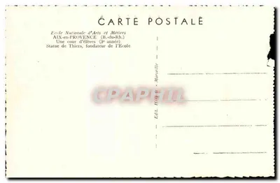 Escola Nacional de Artes e Ofícios — Aix-en-Provence — Estátua de Thiers — Verso