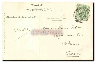 Estátua de George III, Long Walk, Windsor — editor O.F. Stengel & Co. Ltd., n° 18304 — Verso