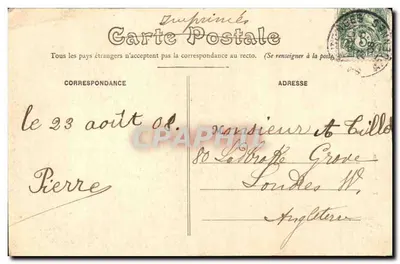 Mézières — La Iglesia - Portal, lado Sur — Imp. Van Frass — Reverso