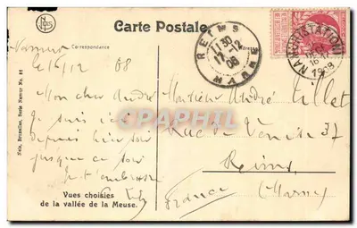 Namur — O castelo Fallon — Nels, Bruxelas, Série No. 88 — Verso