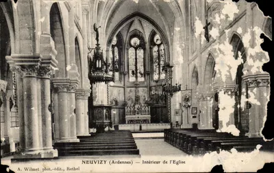 Neuvizy (Ardennes) — Interior da Igreja — A. Wilmet, fot.-edit., Rethel
