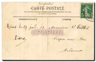 Reims — A Estátua de Drouet-d'Erlon — LL. — Verso