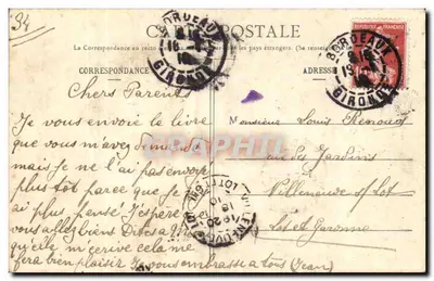 Bordeaux - Het Cours de l'Intendance — Collectie Gorce, fot.-uitg. Talence (Gironde) — Achterkant