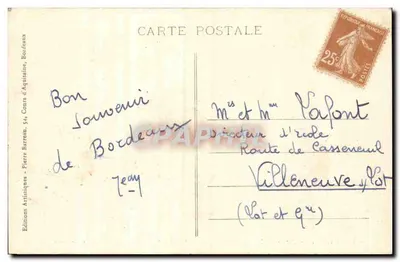 Bordeaux - Plein van de Overwinning en de Poort van Aquitanië — Uitgave Aux Dames de France, n°71 — Achterkant