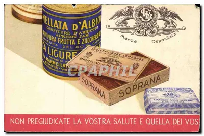 Cerejas vermelhas com xarope — propaganda alimentícia — Società Ligure Lombarda, Gênova — Verso