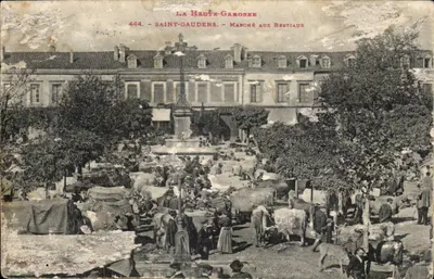 Saint-Gaudens — Marché aux Bestiaux — éditeur La Haute-Garonne, n° 444