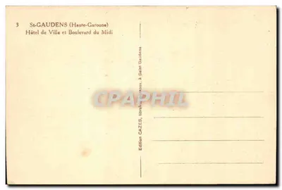 Saint-Gaudens (Haute-Garonne) — Hotel de Ville e Boulevard do Midi — Edição Cazes — Verso