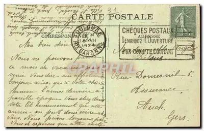 Toulouse — Jardim do Museu — editor desconhecido, n°5 — Verso