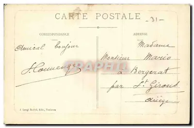 Toulouse — Porte du Jardin des Plantes — J. Leongi Bichel, wyd. nr 236 — Rewers