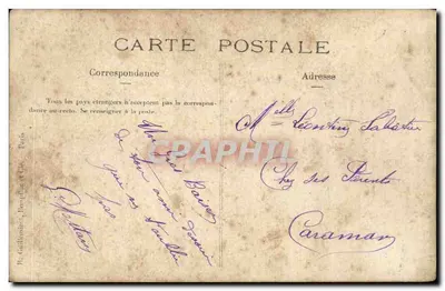 Groupe devant un coiffeur-parfumeur — éditeur Guillainin, Paris, n° de série non visible — Verso