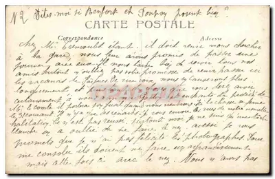 Villa em Benfort e Sonvoy — correspondência manuscrita — Carte postale — Verso