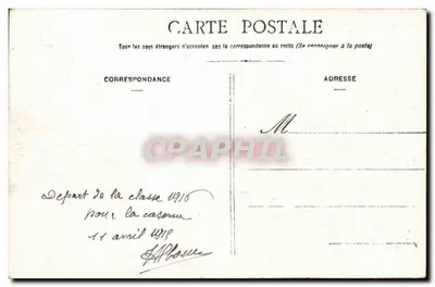Abreise der Klasse 1916 — für die Kasernen — 11. April 1918 — H. P. Boule — Rückseite