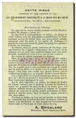 Gotische astronomische Uhr — Skulptur und Mechanismus — A. Brigaland, Saint-André-de-l'Eure — Rückseite