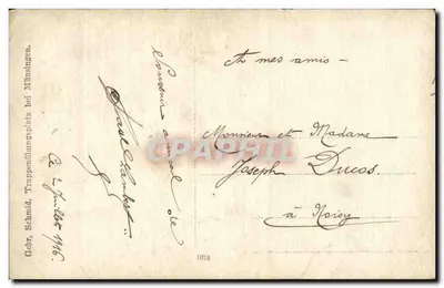 Soldado em uniforme — estúdio — Schmid, Truppenübungsplatz bei Münsingen — Verso