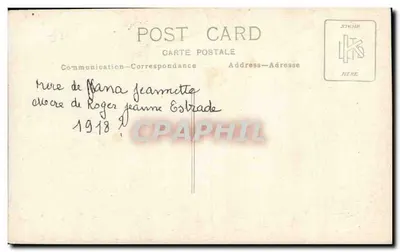 Duas mulheres — estúdio — Cartão postal — Verso