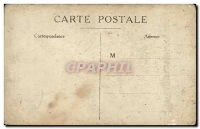 Jovem mulher com avental — retrato circular — cartão postal — Verso