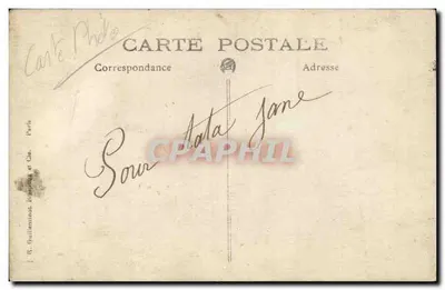 Bambino in costume da marinaio — posa con fucile — St. Guillielminot, Parigi — Verso