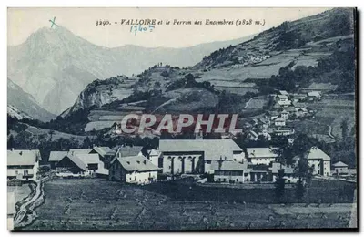 Valloire e o Perron des Encombres (2828 m.) — vista panorâmica — editor não identificado, número de série 3290