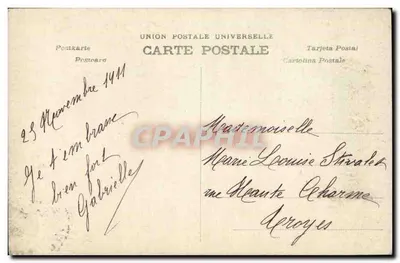 Niña con corona de flores — Pide Ste Catherine — A.N. Paris, n° 1084 — Reverso
