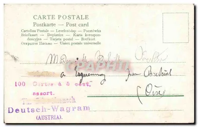 Casal sob guarda-chuva — floresta — editor Dubois n° 533 III — Verso