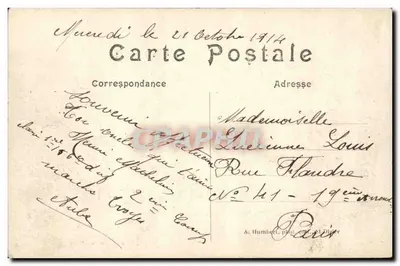 Sermizie (Marne) — A rua de Cheminon após o bombardeio — Reprodução litúrgica — Verso