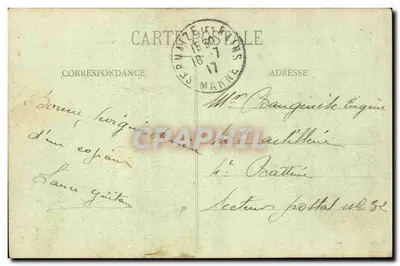 Sermizie-les-Bains (Marne) — Rue Bénard i Hotel de Ville po bombardowaniu — St-Dizier, nr 3 — Rewers